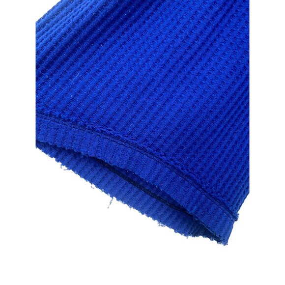 Free People x We The Free Blue Waffle Knit Bell Sleeve Relaxed Fit Top - Picture 10 of 16